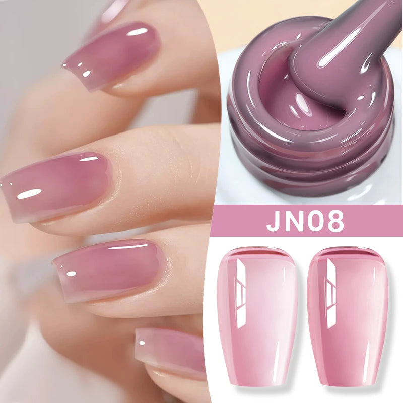 Jelly Nude Gel Nail Polish 10ml Light Pink Peach Translucent Color UV