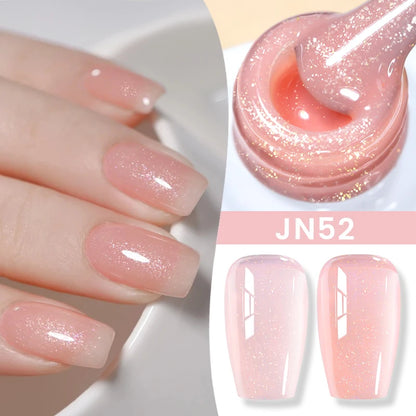 Jelly Nude Gel Nail Polish 10ml Light Pink Peach Translucent Color UV
