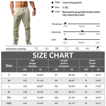 Men Casual Elastic Waist Casual Pants
