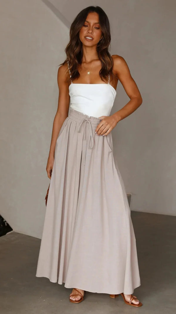 Woman Trousers autumn/winter wide-legged Pants Tall Waist Drawstring