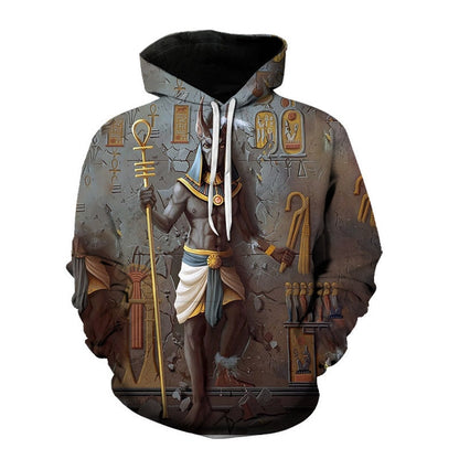 Streetwear Hoodies Men Ancient Horus Egyptian God Eye of Egypt Pharaoh Anubis