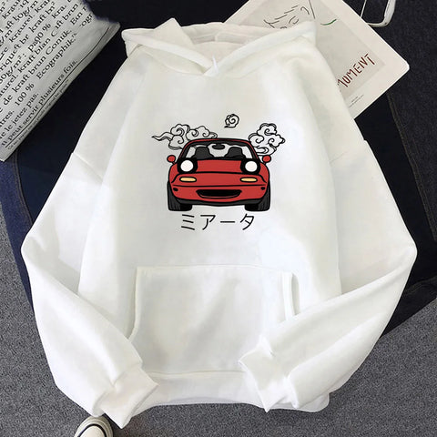 Harajuku japanische Automotive Miata MX5 gedruckt Mode Streetwear Casual Loose