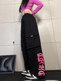 Hip Hop Cargo Retro Pink Printed Pants