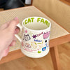 French Style Ceramic Mug Butterfly Cat Print Coffee Tea Cup Cute