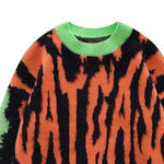 American Street "Graffiti Plush Jacquard Crewneck Sweater Warm Sweater Top