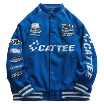 jacket loose  high arcade car embroidered men baseball