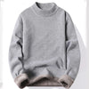Mens Fleece Lined Mock Neck Sweater Thick Warm Knit Pullover