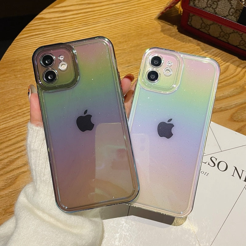 Handyhülle Regenbogen Silikon für iPhone 11 12 13 14 Pro Max X Xs Max XR