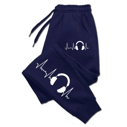 Women's Music Print Sweatpants Loose Fit Casual