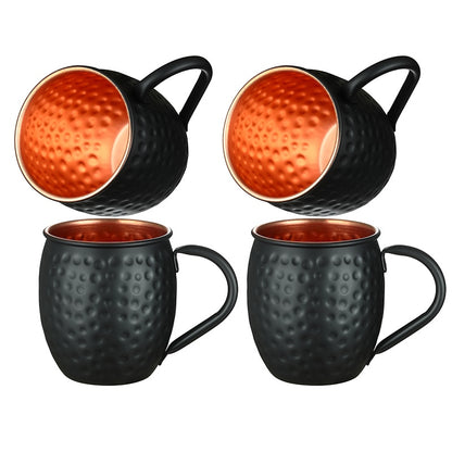 Copper Plated Barrel Hammered Moscow Mule Mug Coffee Cup
