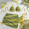 Womens Three Piece Bikini Set Brazilian Cover Up Swimsuit Beach 2026