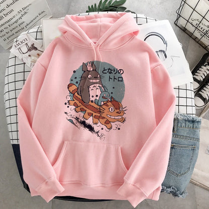 Hoodies Female Studio Ghibli Cute Anime Sweatshirt Pullover Casual