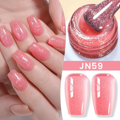 Jelly Nude Gel Nail Polish 10ml Light Pink Peach Translucent Color UV