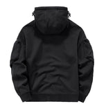 Hoodies Sweatshirts High Neck Mask Windproof Dark Black Cargo Tops