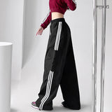 Striped Cargo Pants Sweatpants Women Hip Hop Streetwear Wide Leg Y2K High Waist
