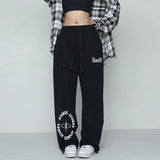 Hip-hop Inspired Sweatpants: Letter Print and High Street Style for Women