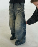 Taillen-Baggy-Jeans, Y2k-Jeans, Punk-Hip-Hop-Jeans, zerrissene Jeans, Rock, weites Bein, Slouchy, Streetwear 