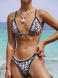 Bikini Set Vintage Print Swimsuit Women's Swimming Suit Hollow