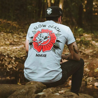 Street Skull Print Chicano Tee Men's Summer Fashion