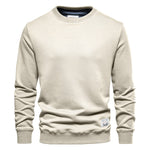 Cotton Men Sweatshirt Casual Solid Color Long Sleeve Quality Classic