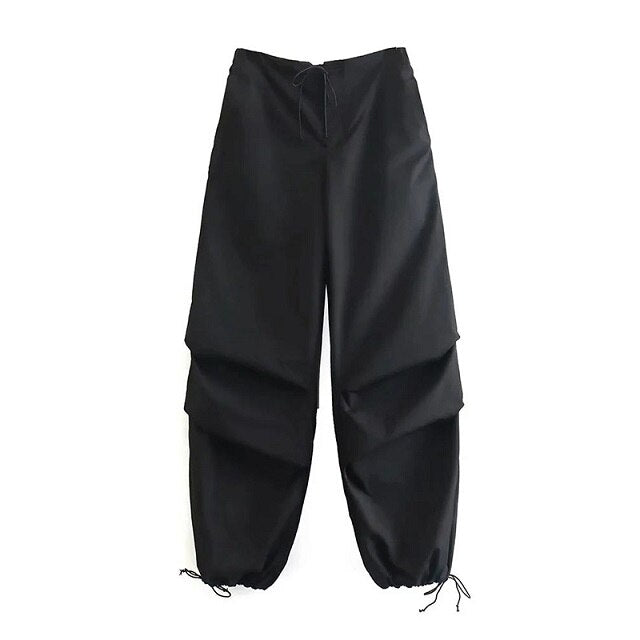 Modische Parachute Cargohose Vintage Jogginghose für Damen