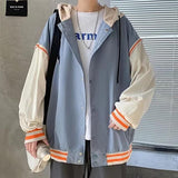 Trendy Pockets Drawstring Patchwork Color Baseball Jacket Coat