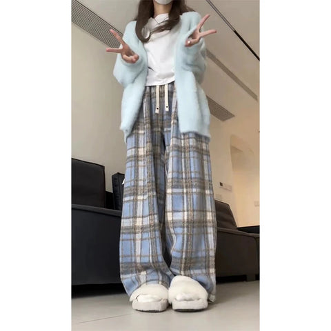 Plaid Baggy Sweatpants Harajuku Streetwear Y2K Fashion