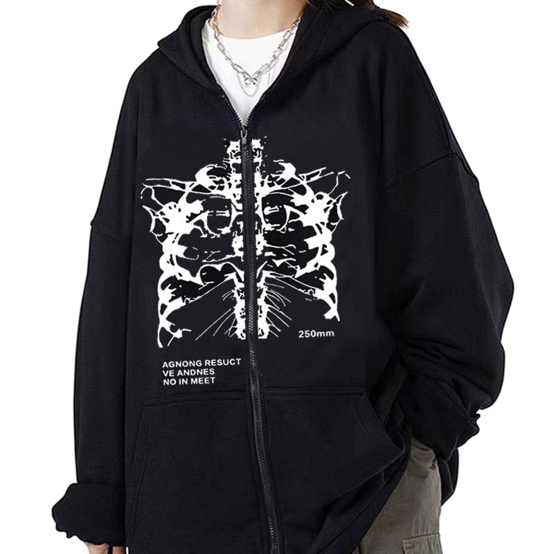 Damen Vintage Gothic Streetwear Hoodies Harajuku Y2k