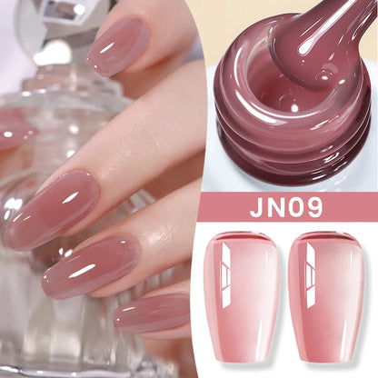 Jelly Nude Gel Nail Polish 10ml Light Pink Peach Translucent Color UV