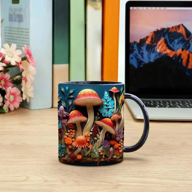 Toadstool Mushrooms Mug 3D Effect Imprint Coffee Mug