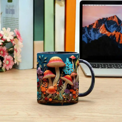 Toadstool Mushrooms Mug 3D Effect Imprint Coffee Mug