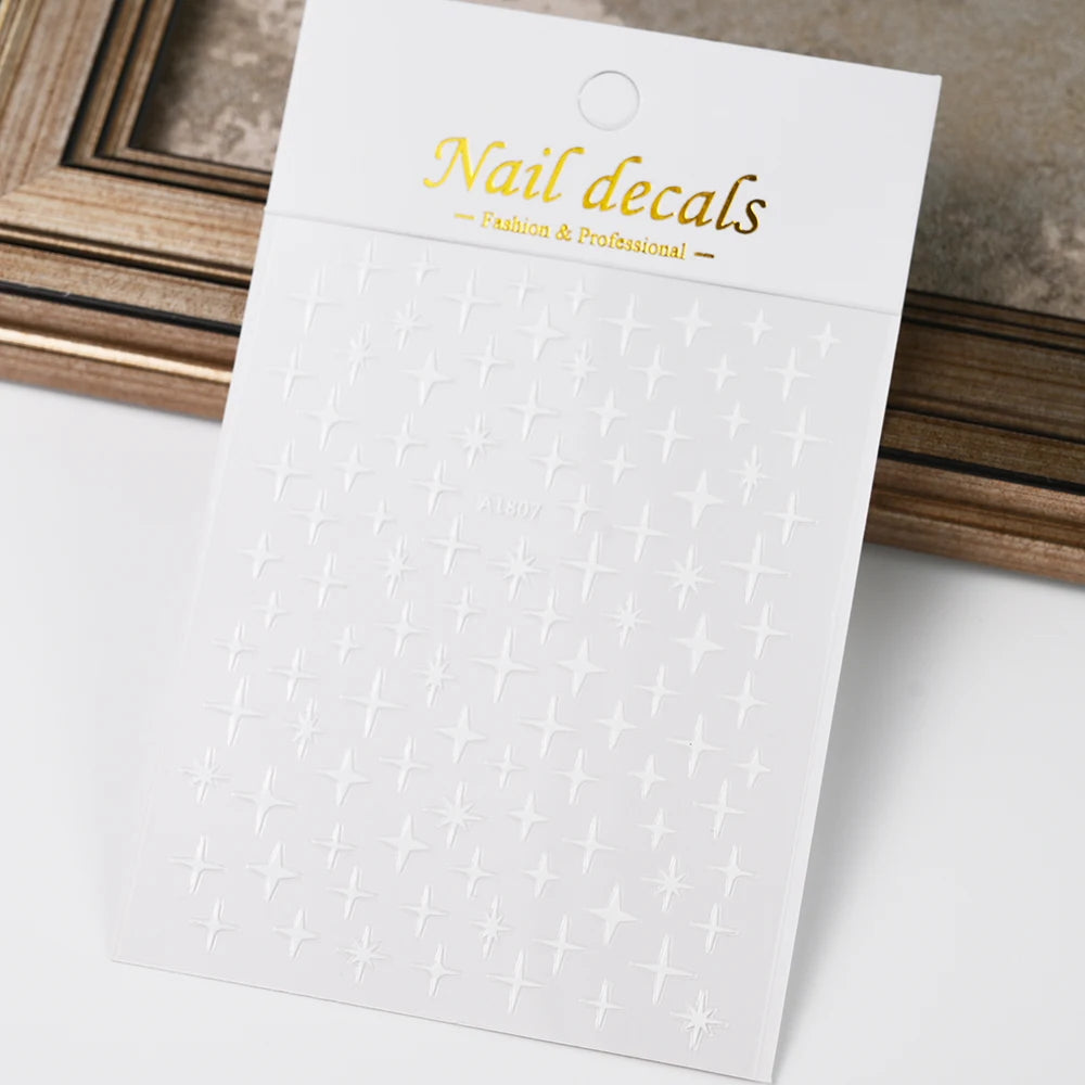 3D Gold Heart Nail Art Stickers