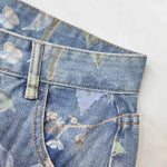 Jeans 2024 Spring Floral Denim Mopping Trousers