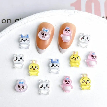 30PCS Cartoon Anime Character Nail Art Decorations Funny Rabbit