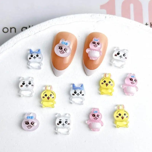 30PCS Cartoon Anime Character Nail Art Decorations Funny Rabbit