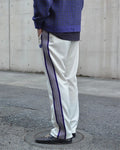 New Style Purple Stripe Needles Sweatpants Men Embroidered Butterfly