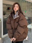 2023 New Winter Down Cotton Jacket Women Zipper Loose Padded Coat Thickening Warm Puffer