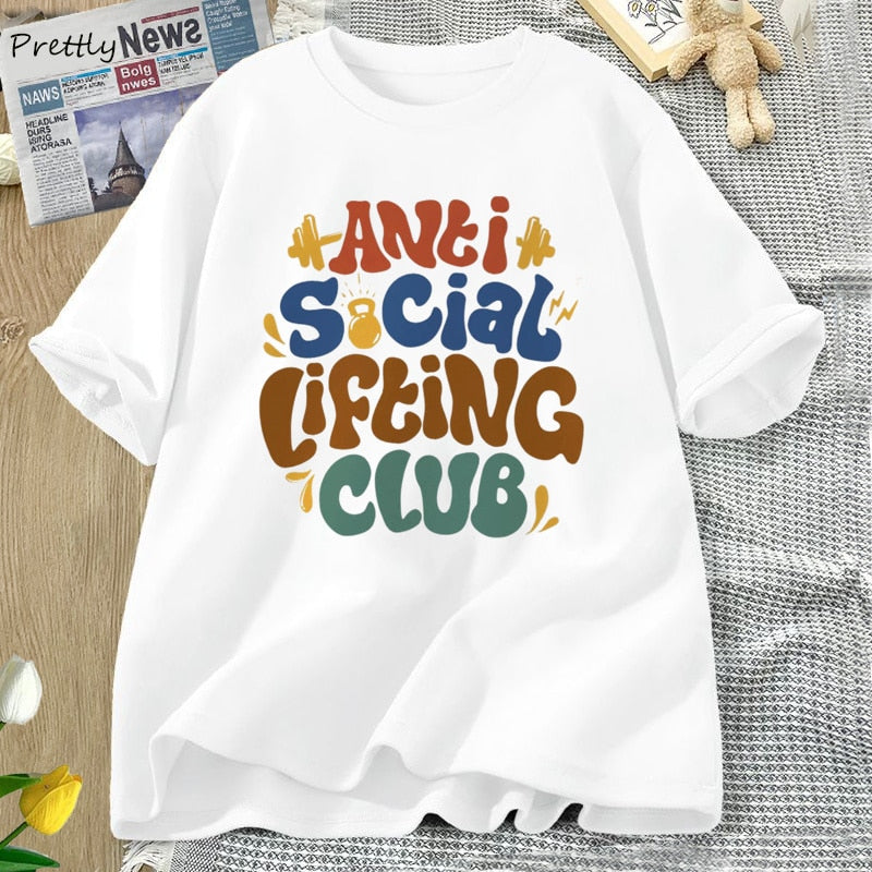 Women's Streetwear T-shirt with Anti Social Lifting Club