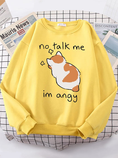 Frauen Sweatshirts Harajuku süße Angy Katze