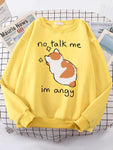 Women Sweatshirts Harajuku Cute Angy Cat