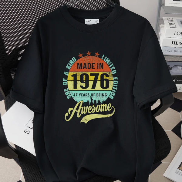 1976 50th Birthday Shirt Men Vintage Year Graphic Tee Gift