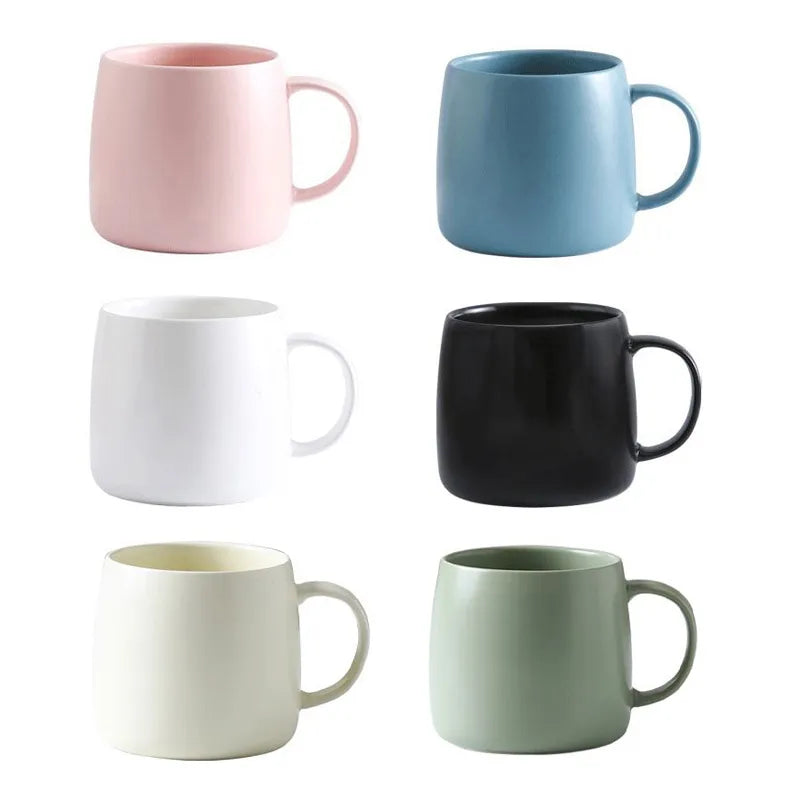480ML Ceramic Milk Tea Water Coffee Mugs Home Office School Drinkware Breakfast Oatmeal Mugs Large