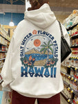 Hawaii Salt Water Flower Petals Printed Hoodie for Women Casual Comfortable