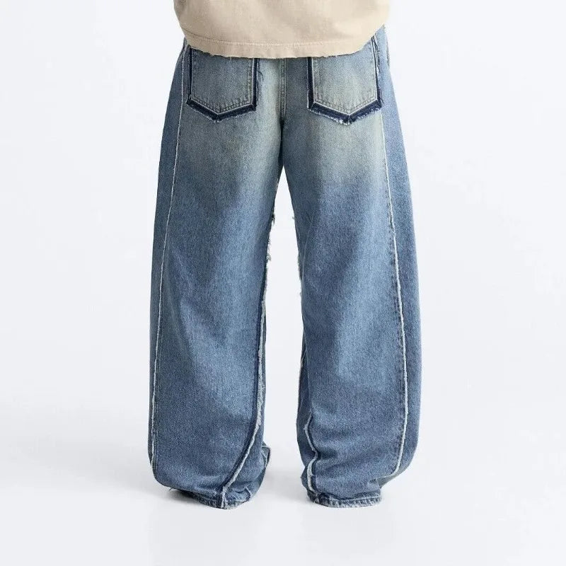 Y2K vintage light blue personality rough