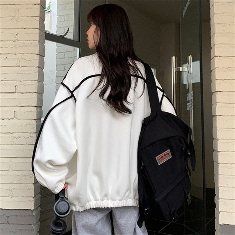 Women Hoodies Streetwear Casual Oversized Zipper