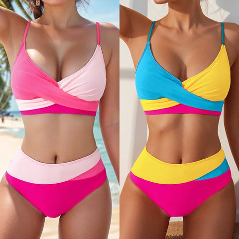 2024 Crisscross High Waist Bikini Sets Two Piece Swimsuit For Summer