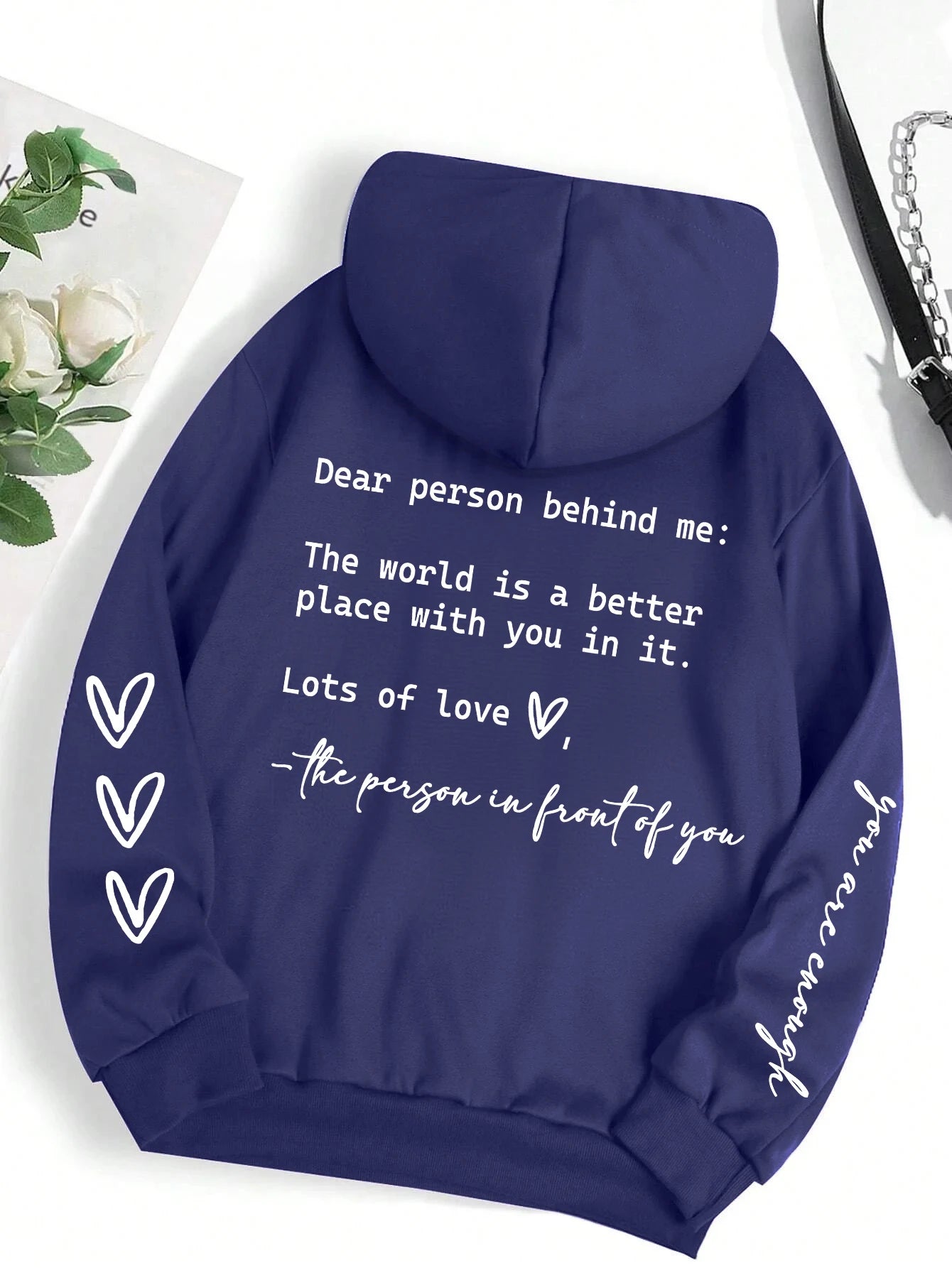 Dear Person Behind Me Hoodie Women Fleece Graphic Print Casual Top