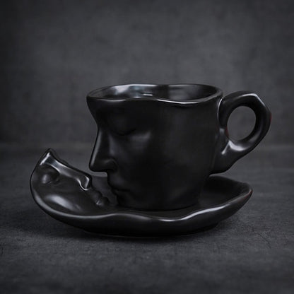 Mug exquisite matte ceramic coffee cup and saucer set