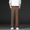 Mens Slim Flare Dress Pants Elastic Waist Business Work Slacks