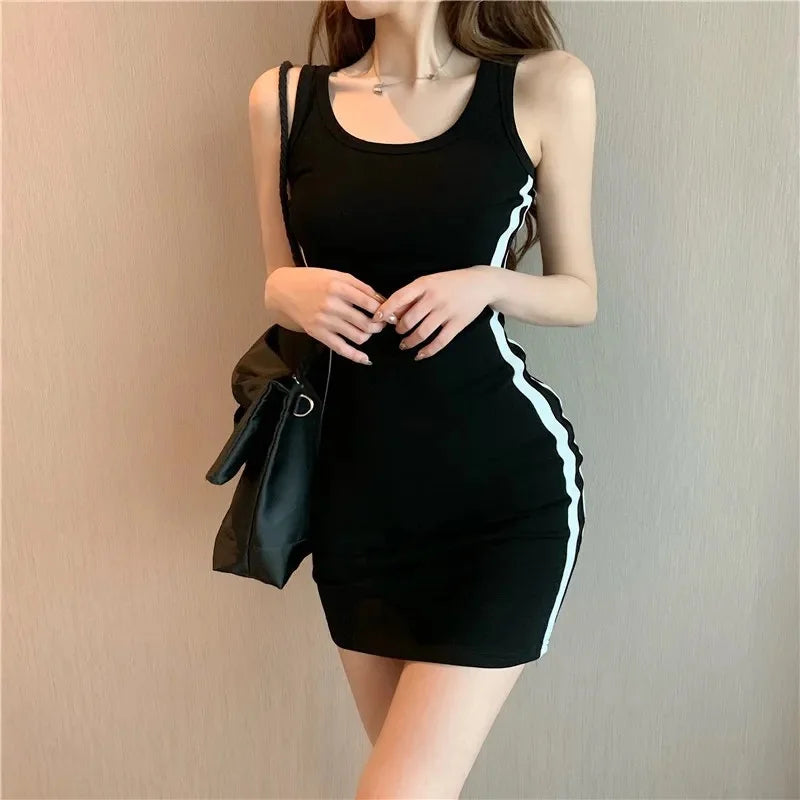 Summer Casual Sleeveless Sheath Dress for Women: Stretchy Slim Fit